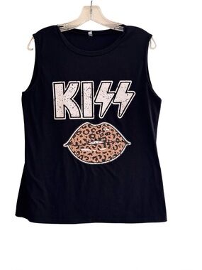 RESERVED For STACEY Kiss Large Women’s Black Muscle Tank